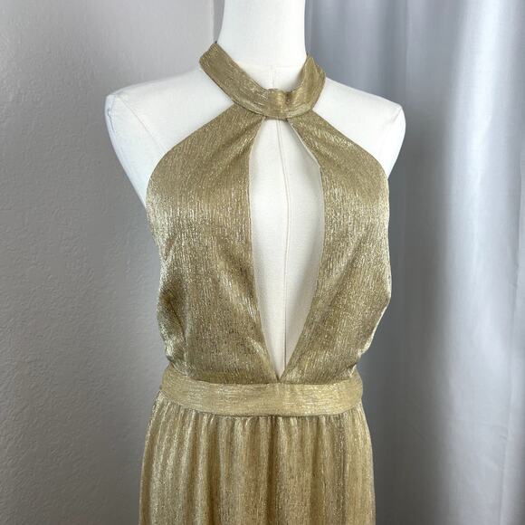 Lulu's Gold Maxi Dress - Picture 2 of 15